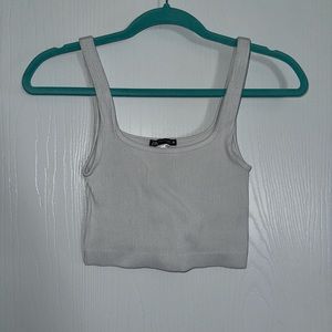 Zara, white rubbed crop tank. XS.